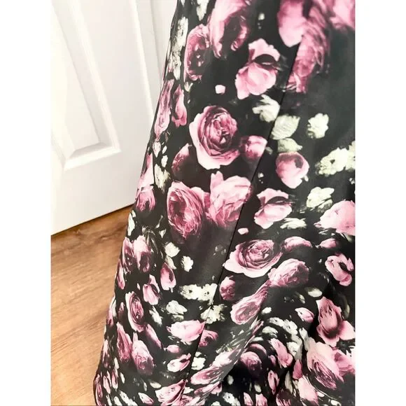 Camille La Vie Rhinestone Cutout Floral Halter Trumpet Prom Maxi Dress Gown 0 - Picture 5 of 8